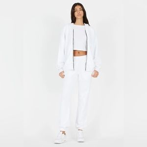 COTTON CITIZEN BROOKLYN OVERSIZED ZIP HOODIE IN WHITE